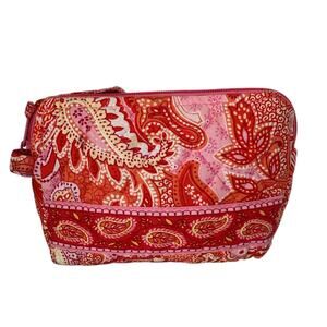 Vera Bradley Vintage Sherbet Medium Zip Cosmetic Lined Make-Up Toiletry Bag